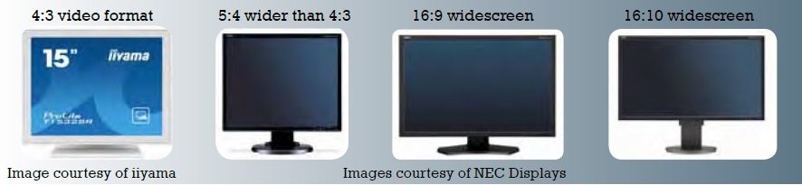 different aspect ratio of tv monitor like 16:9
